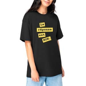 La Réponse est Non — T-shirt Oversized motif Jaune